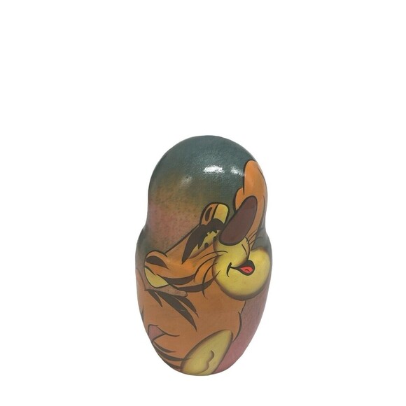 VTG WOODEN DISNEY WINNIE THE POOH TIGGER HAND PAINTED NESTING DOLLS 5 pc RARE - Picture 11 of 16